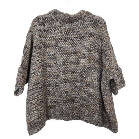 Zara Knit Oversized Chunky Knit Pullover Sweater gray/tan size M - Picture 2 of 9
